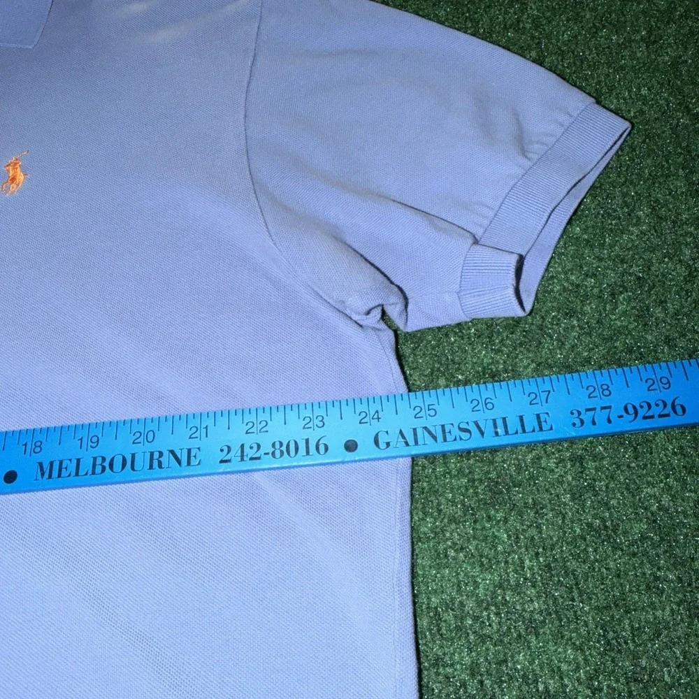Polo Ralph Lauren Blue Polo Shirt Men's Size XL Orange Horse 100% Cotton